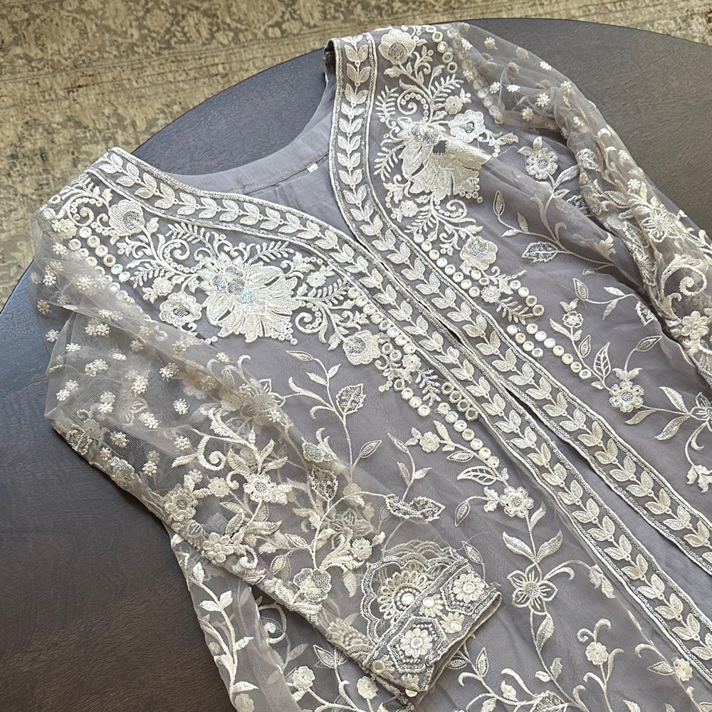 Tena Durrani Elegant Embroidered Sheer suit - Picture 4 of 12